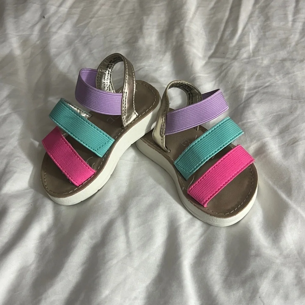 Place Kids Colorblock Strap Sandals - Pink, Teal & Lavender